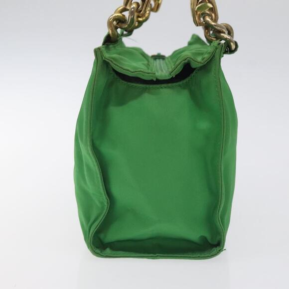PRADA Hand Bag Nylon Green Gold - Picture 4 of 12